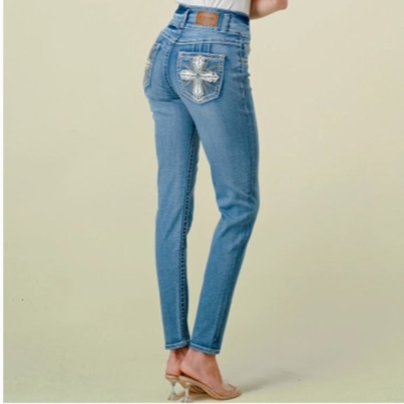 Y Jeans NWT Stretchy Skinny Women's Bling Jeans Premium Denim - Picture 3 of 5